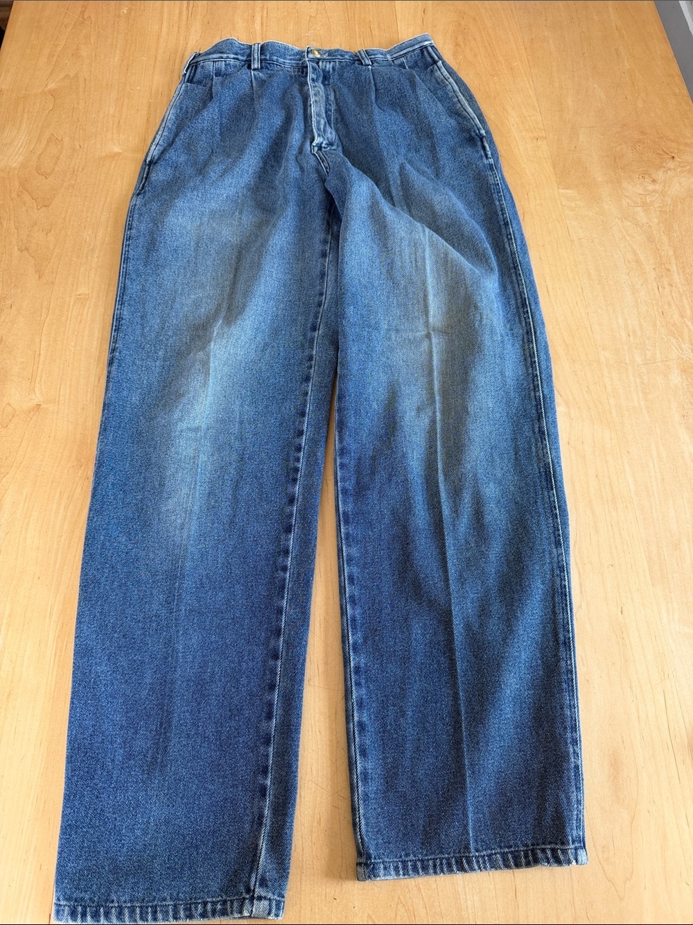 VTG Bugle Boy Men's Pleated high waisted 90’s Blue Denim Jeans 30x32